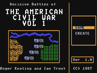 Decisive Battles Of The American Civil War Volume One title screen for Commodore 64